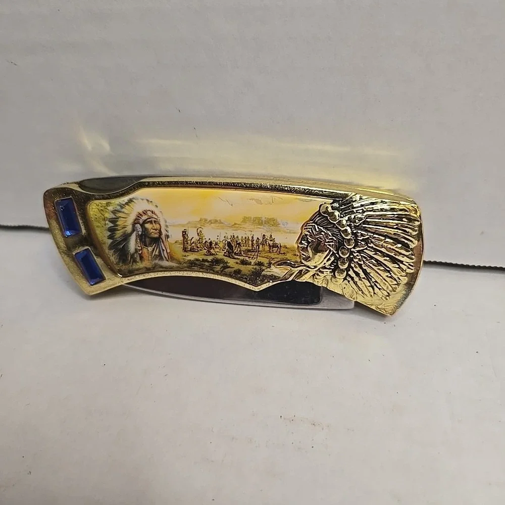 Knife Folding Native‎ American Indian Warrior Used
